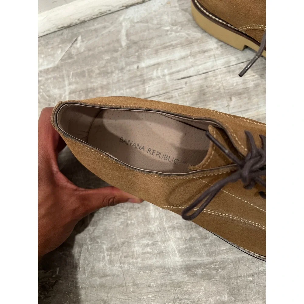 Banana Republic Oxford Shoes Mens 10 M Brown Suede Derby Lace Up Dress Shoes